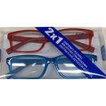 OCCHIALE DA LETTURA PRONTIXTE TWIN +1.00 2 PEZZI CON ASTUCCIO IN ECOPELLE ROSSO/AZZURRO