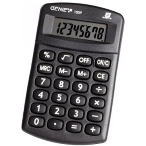 calcolatrice portatile 8 cifre genie nera