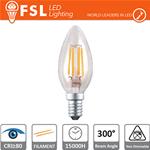 LAMPADINA LED A FILAMENTO 4W E14 400LM LUCE CALDA FSL