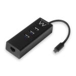 HUB USB TIPO-C 3 Port (USB 3.1) + PORTA LAN GIGABIT EWENT