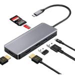 ADATTATORE  USB TIPO C  A MULTIPORTA USB 3.0 HDMI - LETTORE CARD  