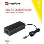 ALIMENTATORE USB-C PD QUICK CHARGE USB FAST 45W PROPART