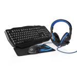 KIT TASTIERA  MOUSE TAPPETINO E CUFFIE GAMING NEDIS BLACK