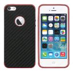 CARBON ELETRIC CASE COVER IPHONE 5G-5S-5SE (APPLE - Iphone 5G-5S-5SE - Rosso cromato)