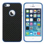 CARBON ELETRIC CASE COVER IPHONE 5G-5S-5SE (APPLE - Iphone 5G-5S-5SE - Blu cromato)