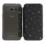 ELETRIC FLIP GRITTER TPU CASE COVER SAMSUNG GALAXY J3 2016 (SAMSUNG - Galaxy J3 2015 - 2016 - Nero lucido)