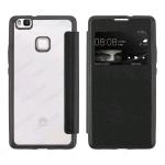 ELETRIC FLIP VIEW TPU CASE COVER HUAWEI P9 LITE (HUAWEI - P9 Lite - Nero lucido)