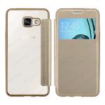 ELETRIC FLIP VIEW TPU CASE COVER SAMSUNG GALAXY A3 2016 (SAMSUNG - Galaxy A3 2016 - Oro cromato)