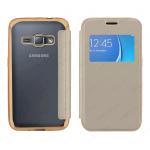 ELETRIC FLIP VIEW TPU CASE COVER SAMSUNG GALAXY J1 2016 (SAMSUNG - Galaxy J1 2016 - Oro cromato)