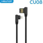 NEWTOP CU08 ANGULAR CAVO 100CM USB/ LIGHTNING (Lightning Iphone 100cm - Nero)