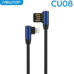 NEWTOP CU08 ANGULAR CAVO 100CM USB/ LIGHTNING (Lightning Iphone 100cm - Blu)