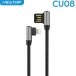 NEWTOP CU08 ANGULAR CAVO 100CM USB/ LIGHTNING (Lightning Iphone 100cm - Argento)