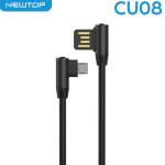 NEWTOP CU08 ANGULAR CAVO 100CM USB/MICRO USB (Micro usb - V8 -i9500 100cm - Nero)