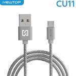 NEWTOP CU11 STEEL CAVO 100CM USB/MICRO USB (Micro usb - V8 -i9500 100cm - Argento cromato)