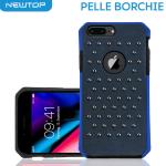 PELLE BORCHIE CASE COVER IPHONE 5 - 5S - 5SE (APPLE - Iphone 5G-5S-5SE - Blu)