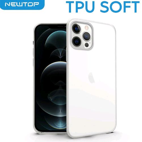 TPU SOFT CASE COVER APPLE IPHONE 11 ''NO LOGO'' (APPLE - Iphone 11 - Bianco  trasparente senza foro logo)