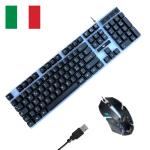 CROWN KIT TASTIERA + MOUSE GAMING BACKLIGHT [LAYOUT IT] 1200DPI