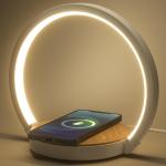 LAMPADA LED DA COMODINO CON BASE DI CARICA WIRELESS PER SMARTPHONE VOSFEEL BIANCA