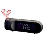 RADIOSVEGLIA FM/DAB  CON SINTONIA ELETTRONICA PLL DOPPIO ALLARME CON FUNZIONI SNOOZE e SLEEP PROIEZIONE DELL'ORA MAJESTIC NERA