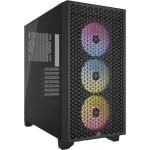 CORSAIR 3000D RGB AIRFLOW CASE PER PC MID-TOWER VETRO TEMPERATO- 3 VENTOLE AR120 RGB - SUPPORTO DI GPU A TRE SLOT - SPAZIO PER ALLOGGIARE FINO A 8 VENTOLE DA 120 MM - DESIGN CON FLUSSO D'ARIA ELEVATO MINITX/MATX/ATX NERO