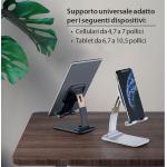 SUPPORTO DA TAVOLO PER SMARTPHONE / TABLET REGOLABILE IAQUA NERO